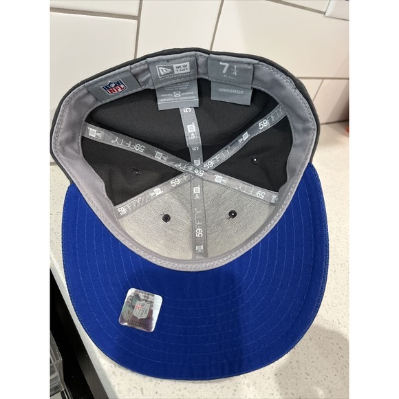 New York Giants New Era 59FIFTY Fitted Hat 7 1/4 Gray Blue Gold Red - Picture 4 of 4